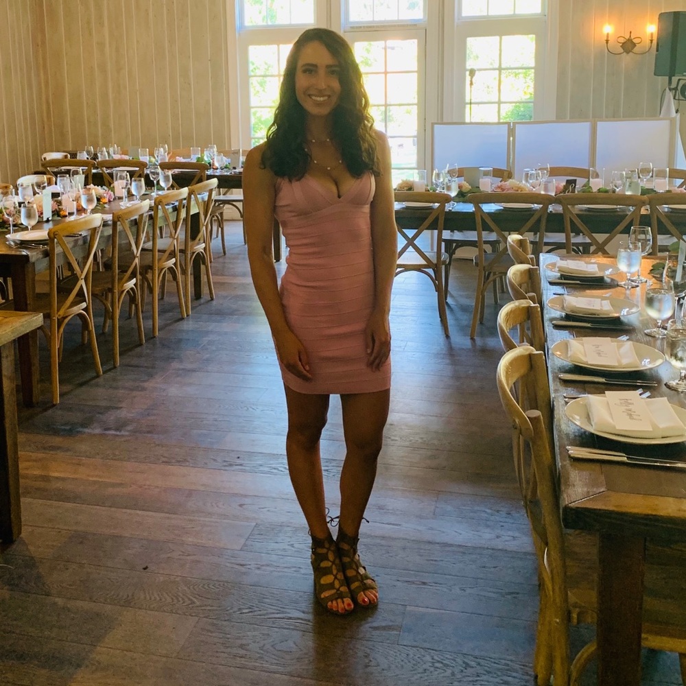 Baby pink bandage dress